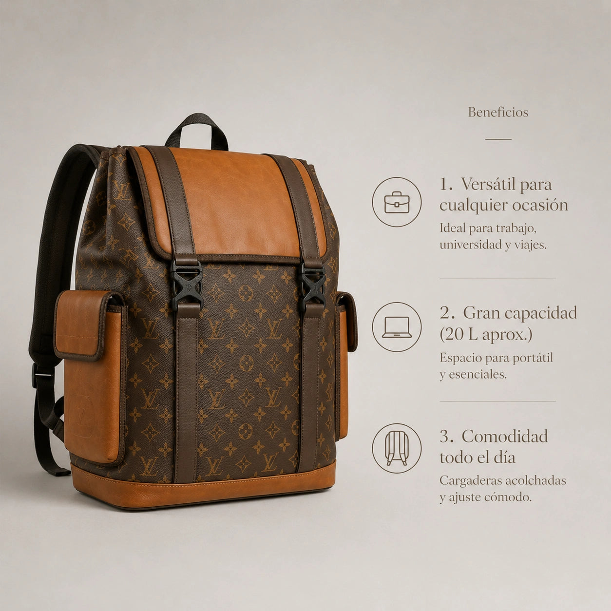 Morral Louis Vuitton para hombre en cuero - Elegancia, clase y lujo en una sola pieza