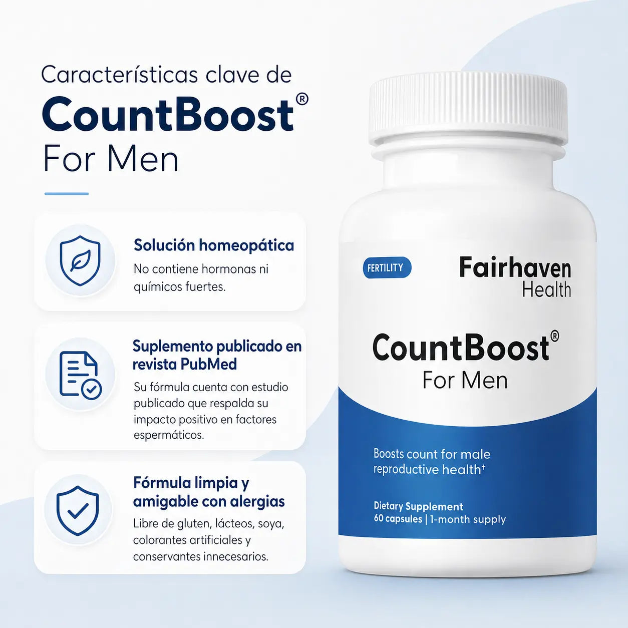 CountBoost® For Men - Ayuda tu producción y calidad de esperma para cumplir el anhelo de ser padre