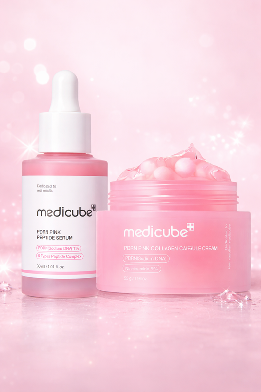 Combo Piel Coreana de Cristal Medicube: sérum + crema – Tu arma secreta contra envejecimiento, manchas y opacidad.