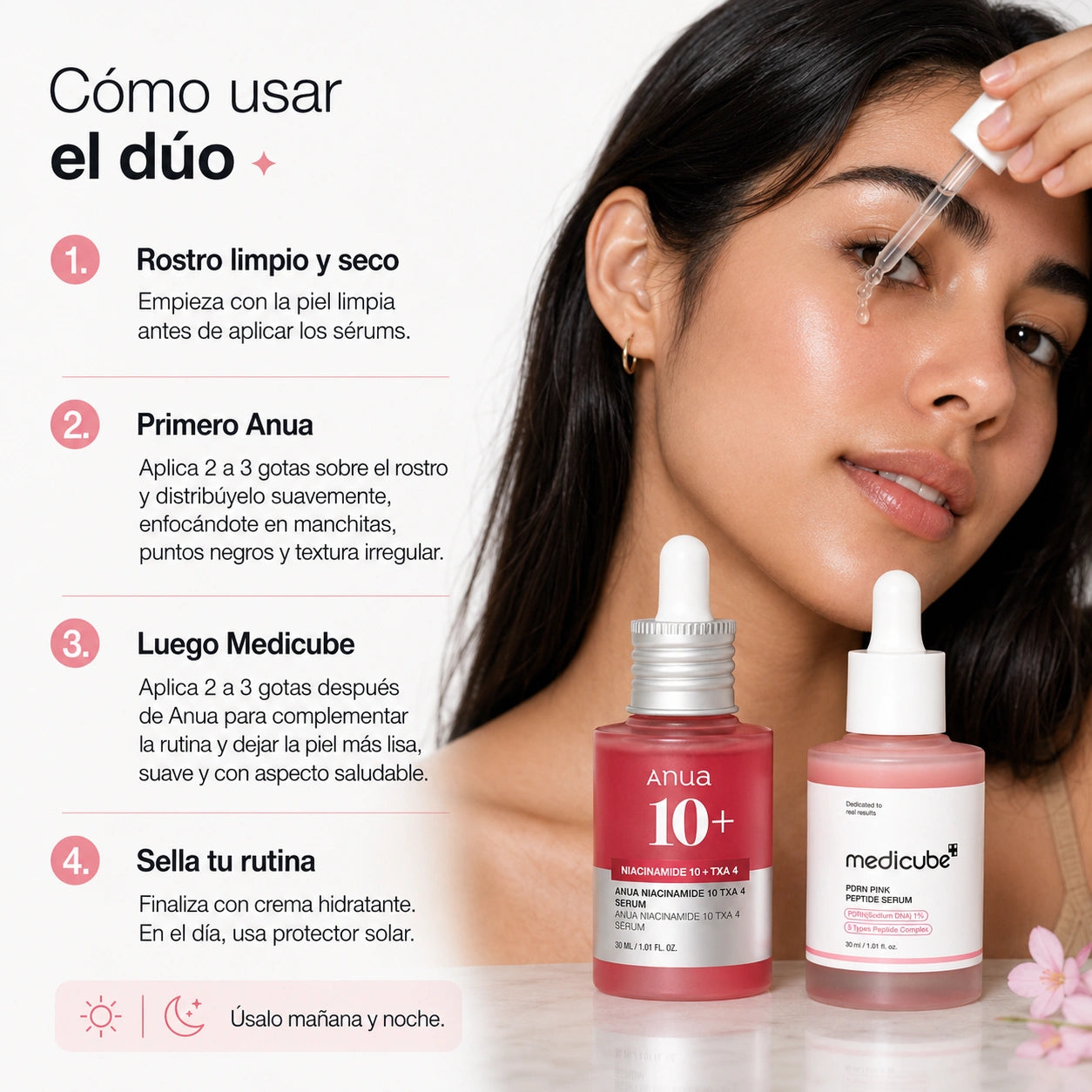 Dúo de sérums Medicube + Anua - Rutina de las coreanas para despigmentar e iluminar en dos pasos