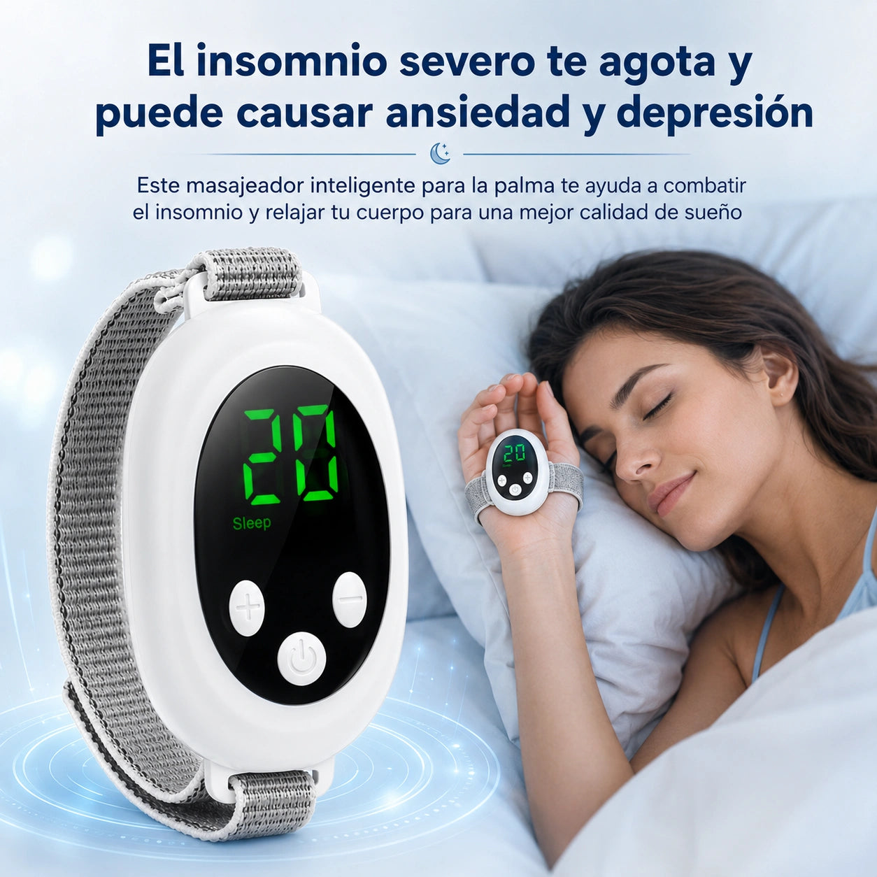 Electroestimulador muscular para la mano - Combate el insomnio y relaja tu cuerpo para dormir mejor