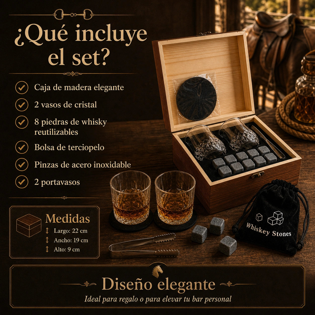 Set de Whisky Premium para disfrutar en casa - Disfruta tu whisky como los caballistas de corazón