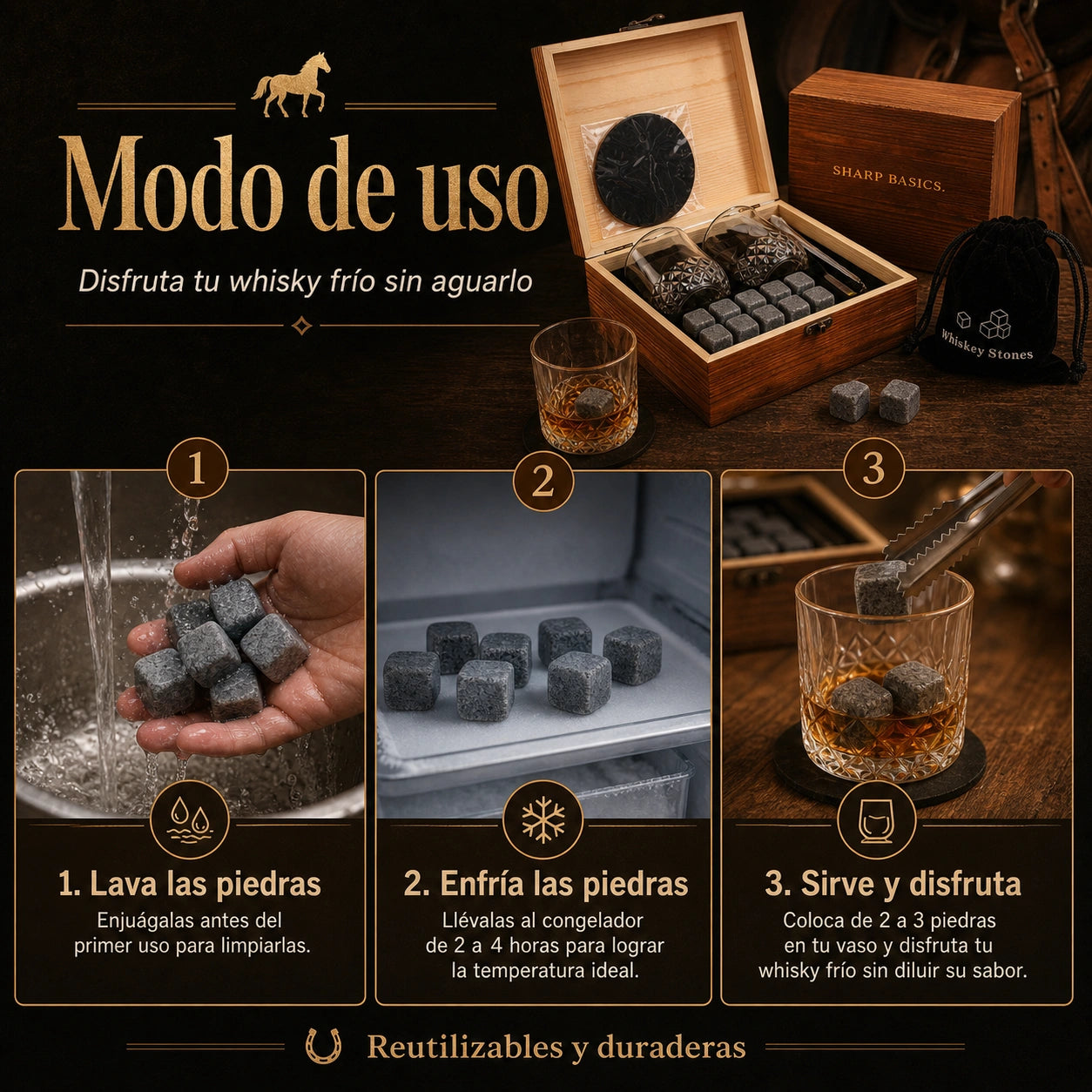 Set de Whisky Premium para disfrutar en casa - Disfruta tu whisky como los caballistas de corazón