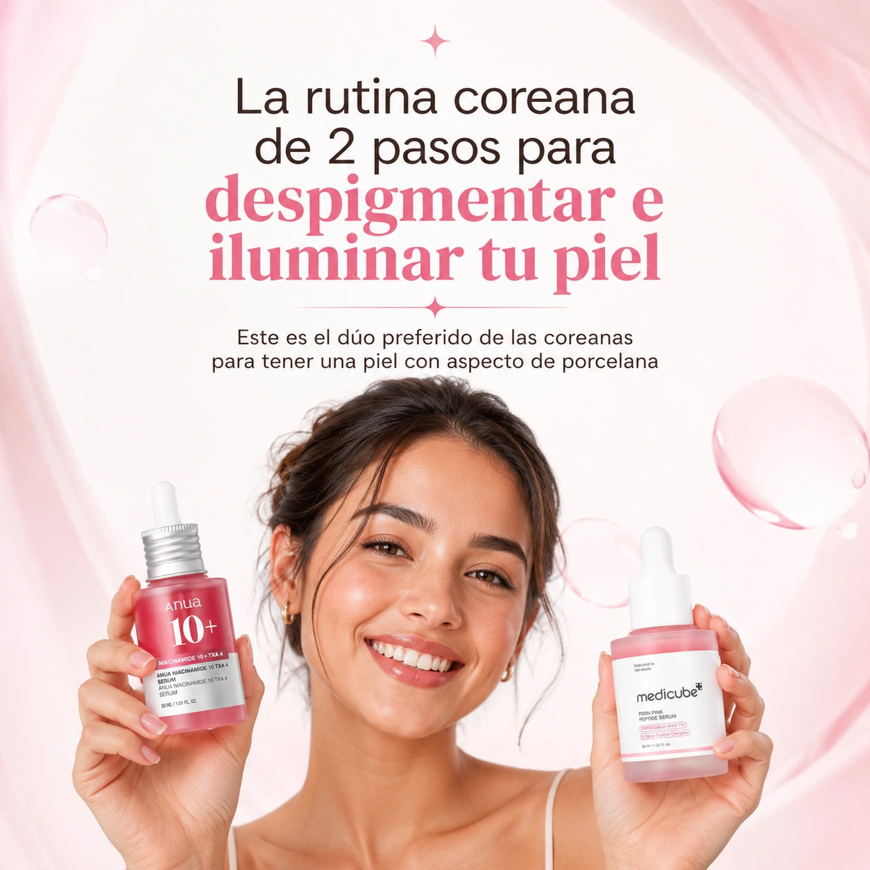 Dúo de sérums Medicube + Anua - Rutina de las coreanas para despigmentar e iluminar en dos pasos