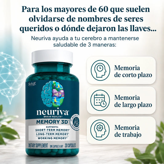 Neuriva suplemento cerebral (50 cápsulas) - Reduce el riesgo de padecer Alzheimer en +60 años